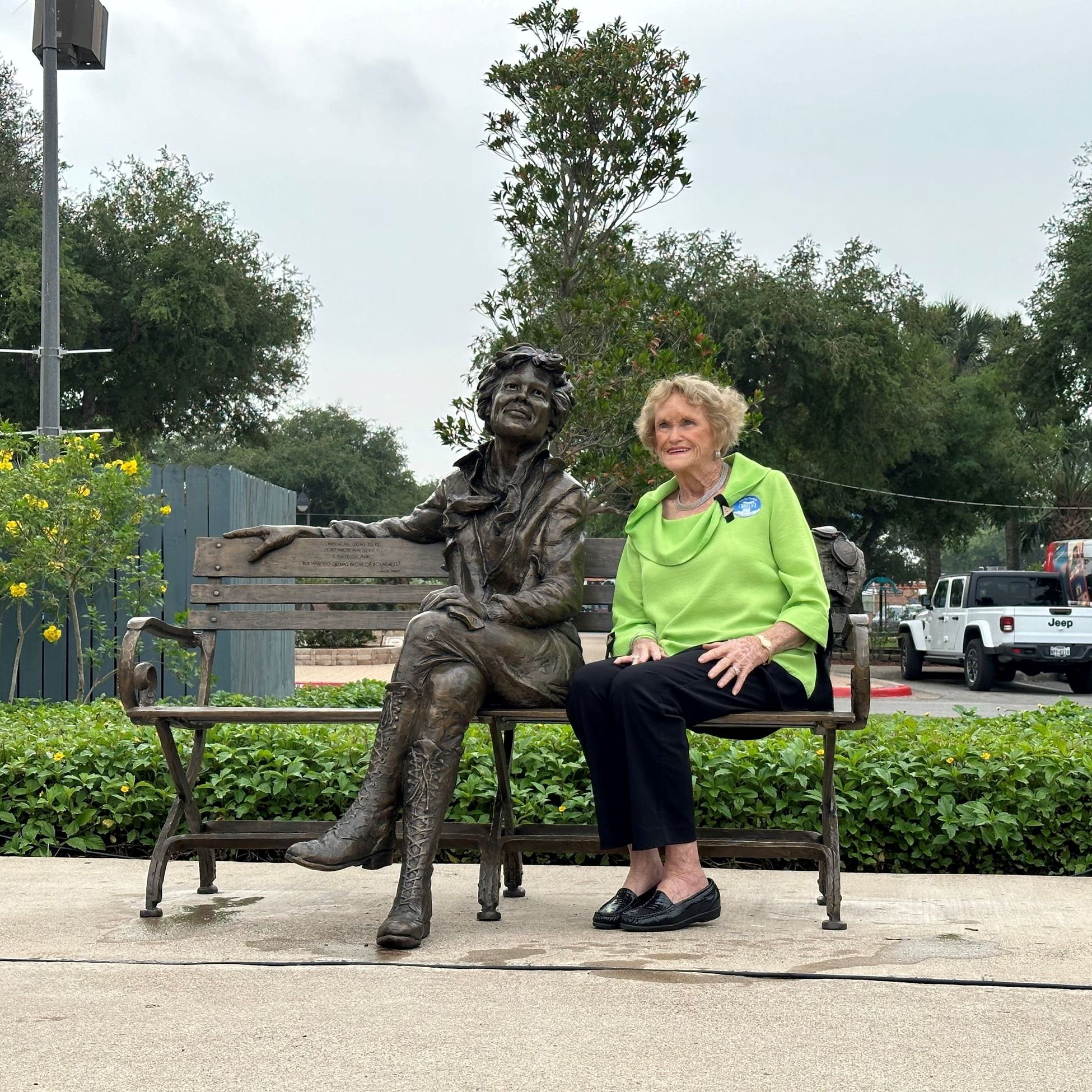 Celebrating Amelia Earhart: New Sculpture Unveiled at Dean Porter Park