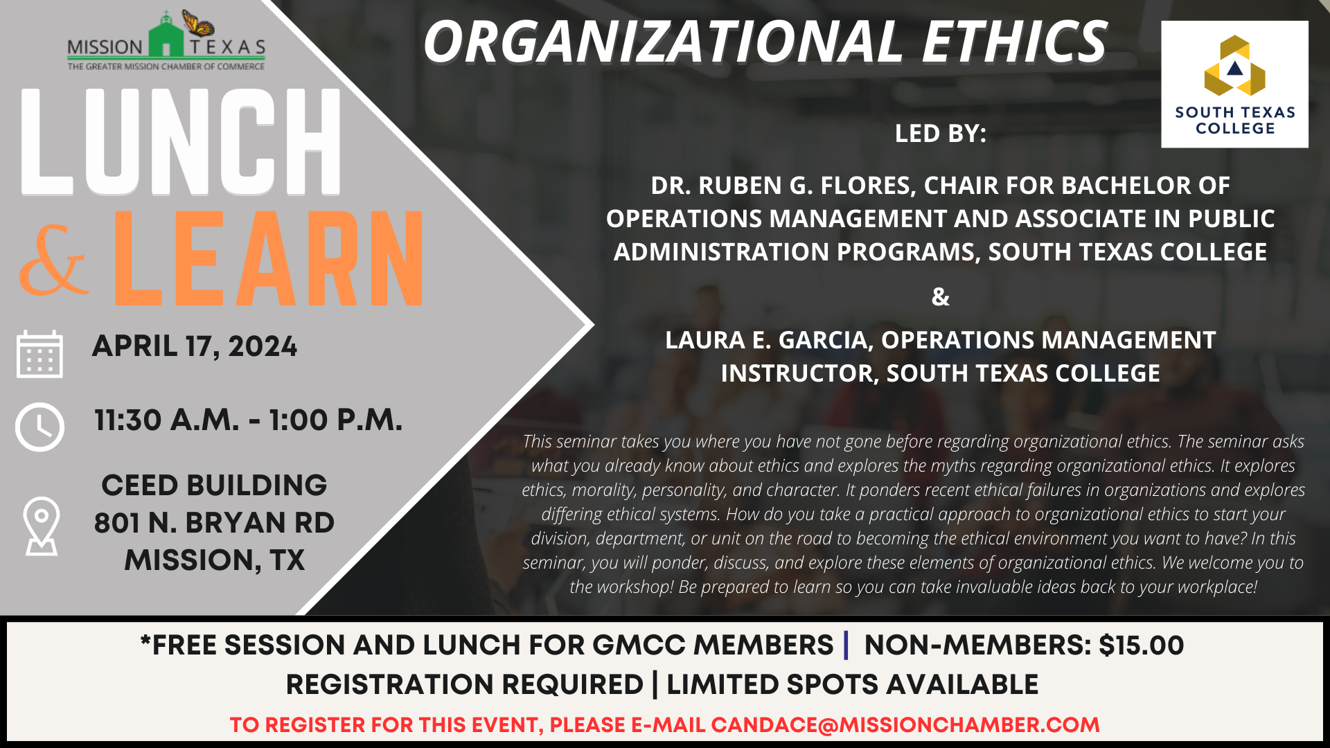 Explore Organizational Ethics at GMCC’s Lunch & Learn Series