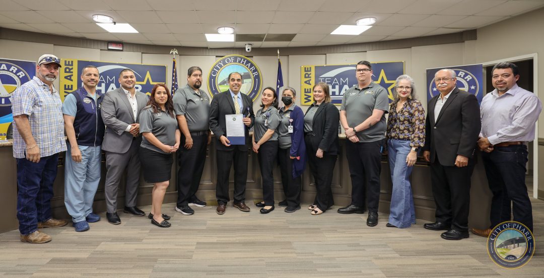 Pharr Library Director Adolfo Garcia and his staff
