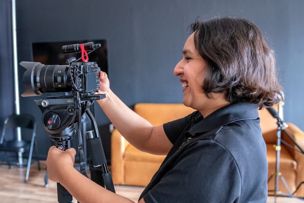 Alvarado's goal is for the future actors who walk into her studio to gain confidence and to have a new understanding of the acting business. (UTRGV Photo by Paul Chouy)