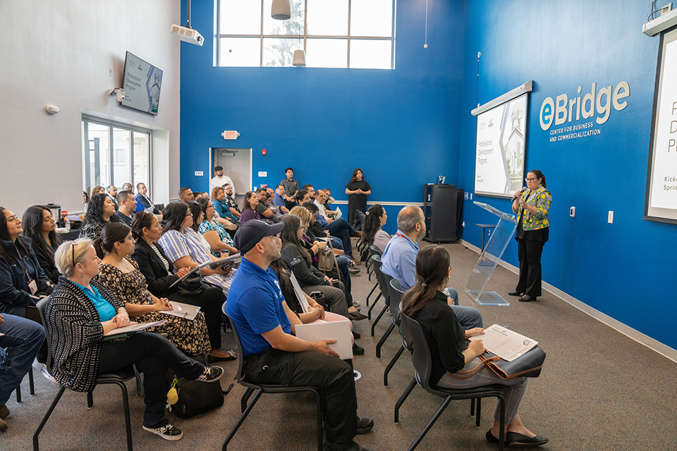 UTRGV and the city of Brownsville kicked off their Professional Development Program at the eBridge Center for Business and Commercialization. UTRGV Photo by David Pike