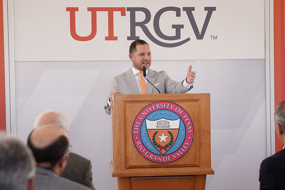 Ron Garza, senior associate vice president for Workforce and Economic Development and principal investigator of the grant, said the WERC Complex is set to enhance workforce development by integrating training resources with UTRGV's academic and graduate programs, targeting high-wage, high-demand areas. (UTRGV Photo by Jesús Alférez)