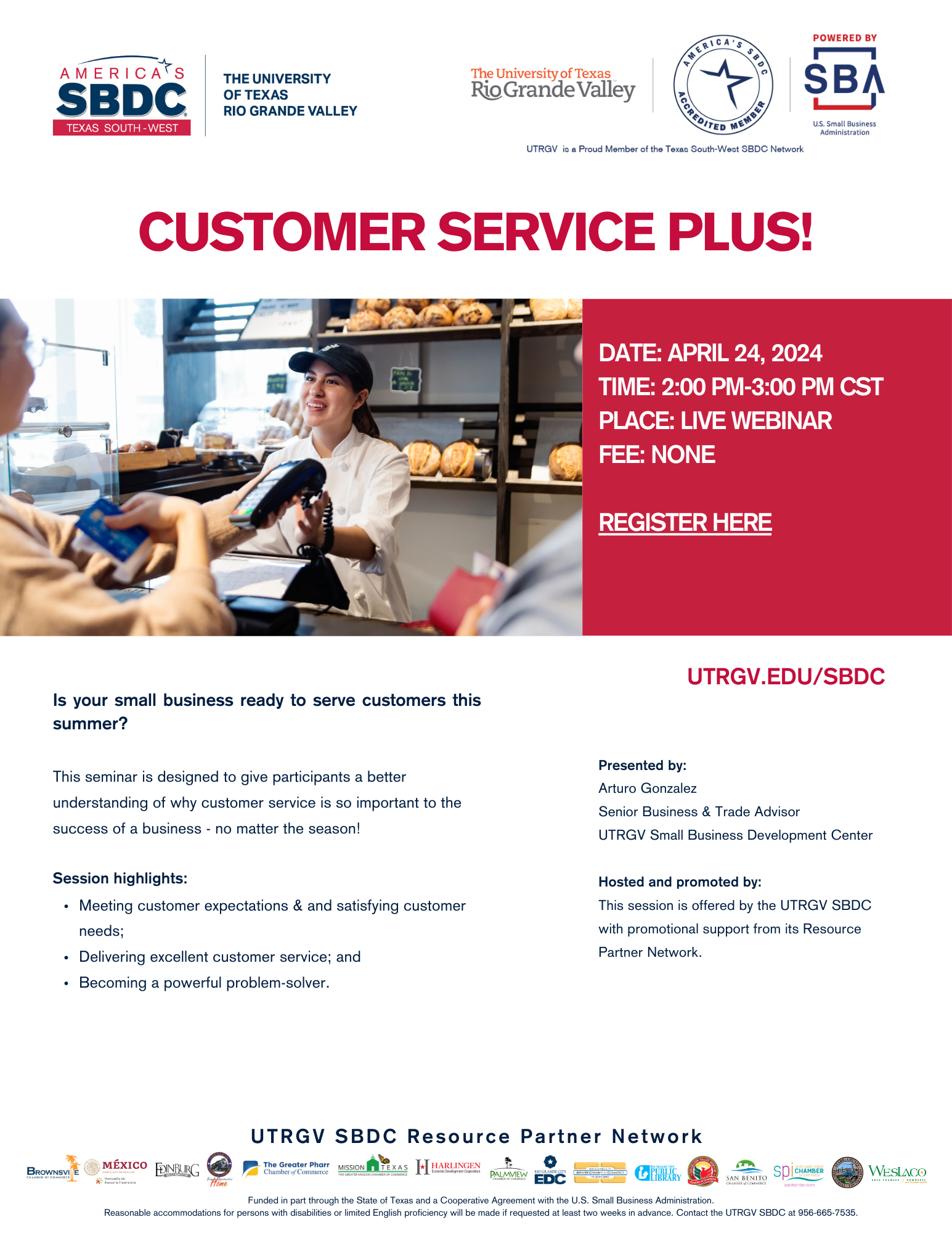 Enhance Your Business’s Customer Service Skills with SBDC Webinar