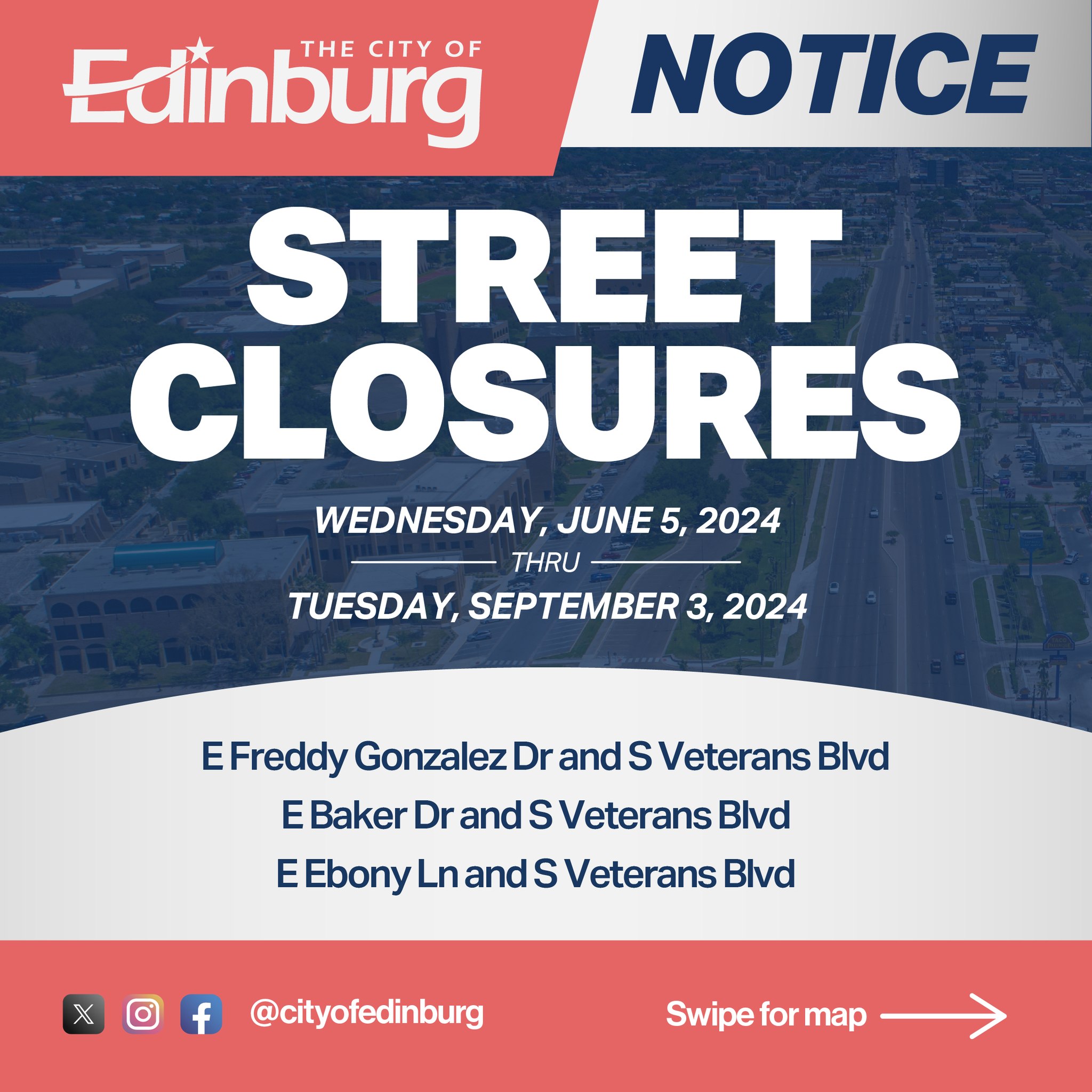Upcoming Edinburg Street Closures