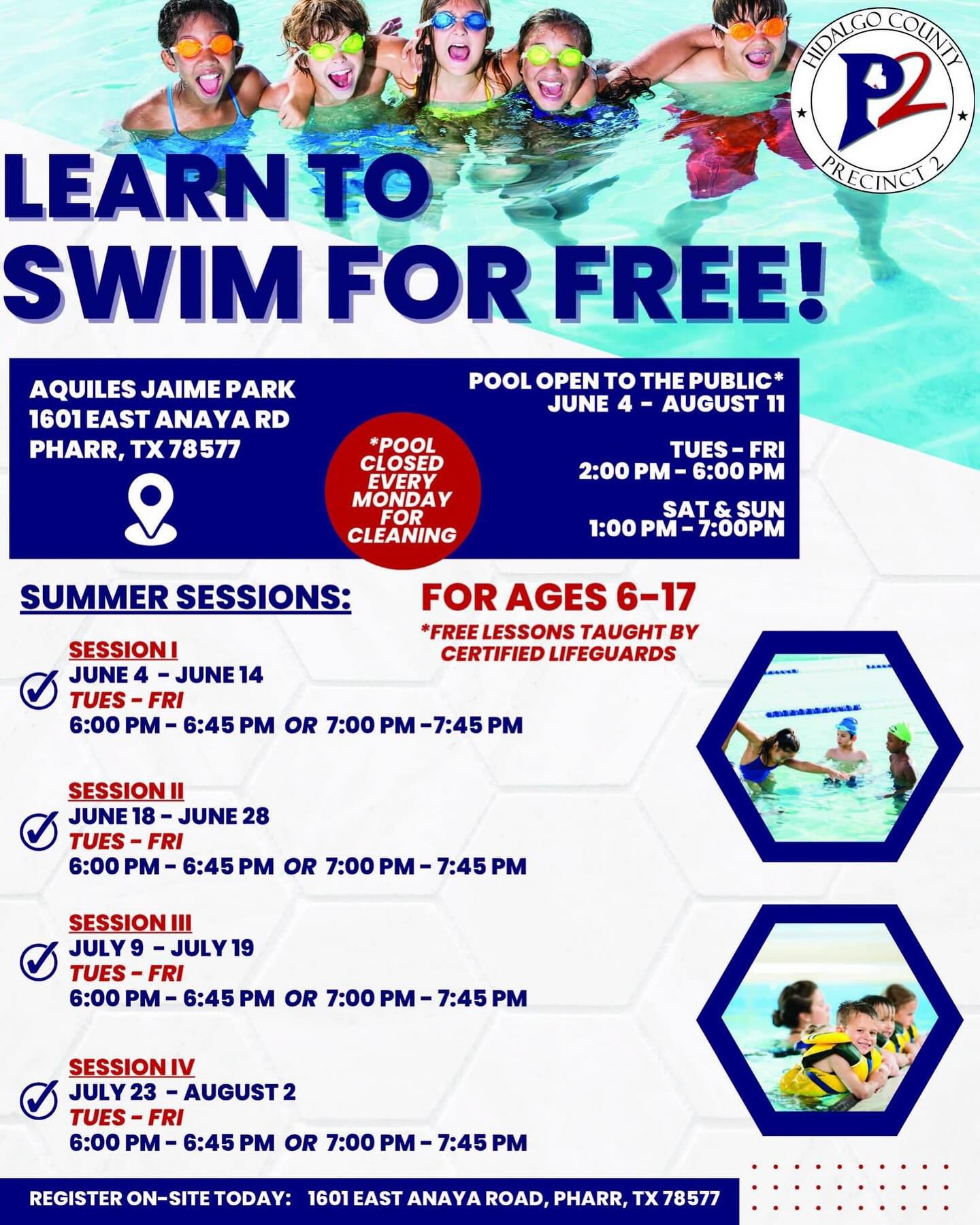 FREE Swimming Lessons for Kids in Pharr