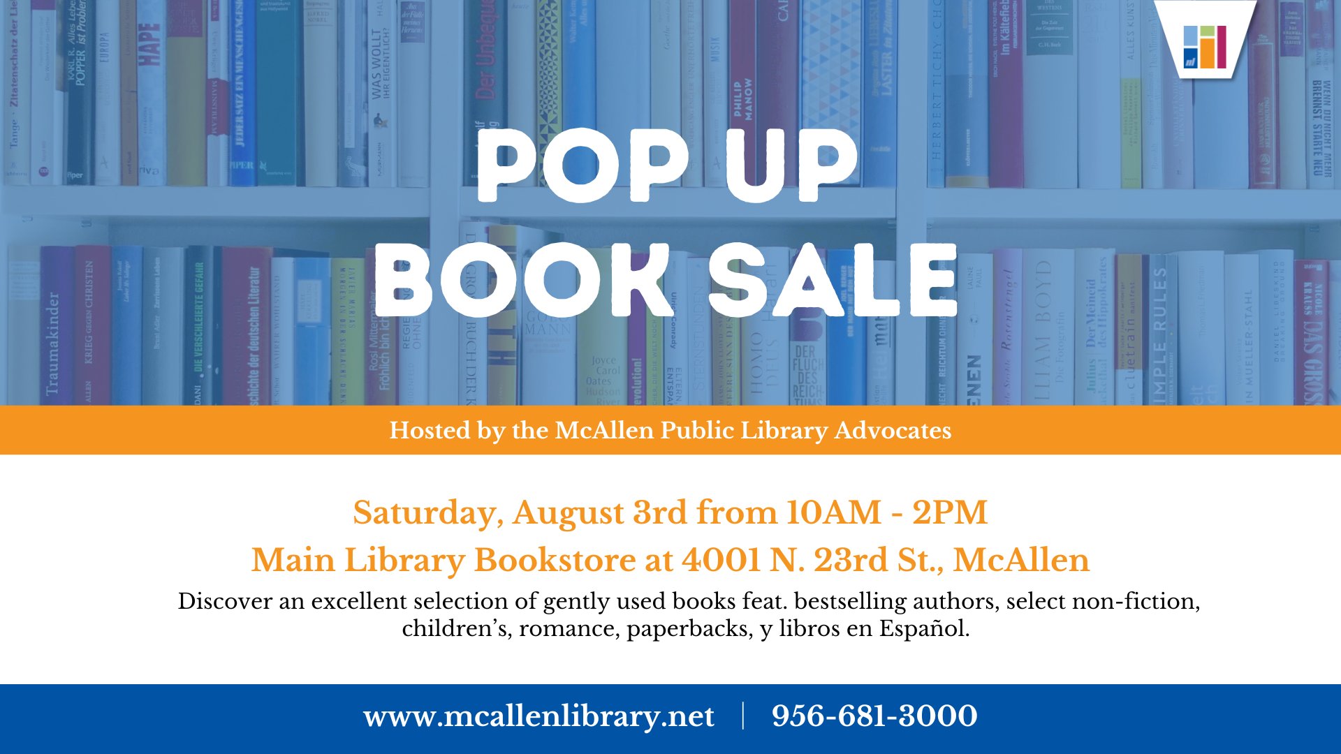 Pop Up Book Sale at McAllen Library