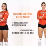 Lupescu, Costantini Tab Southland Conference Volleyball Weekly Awards