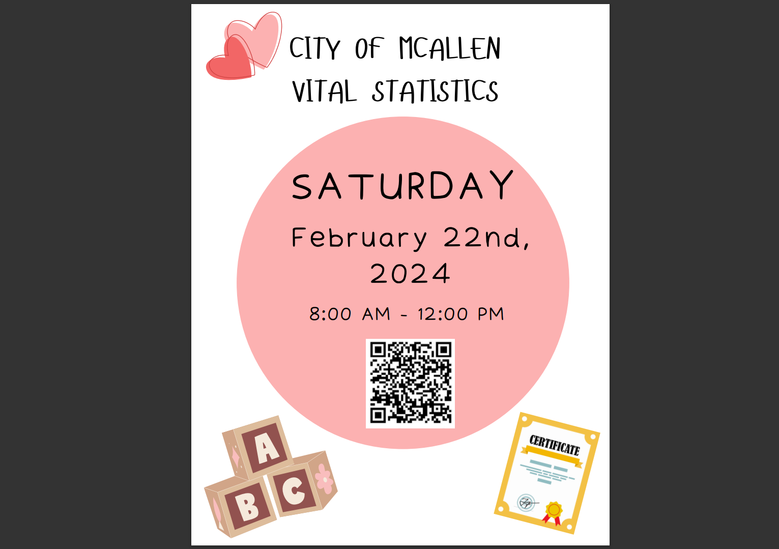 McAllen Vital Statistics Department to Host Saturday Hours