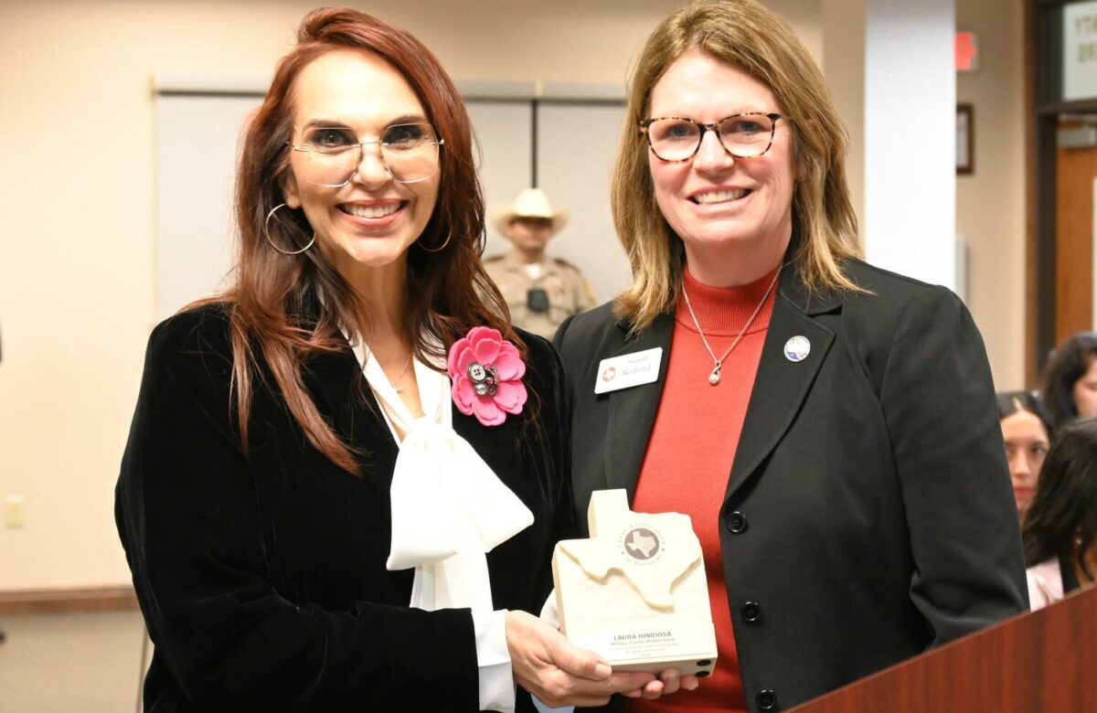 District Clerk Presented With Texas Association Of Counties Service Award