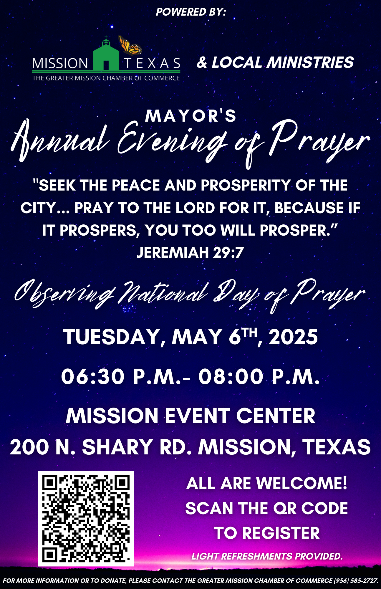 City of Mission Invites Community to the Mayor’s Annual Evening of Prayer
