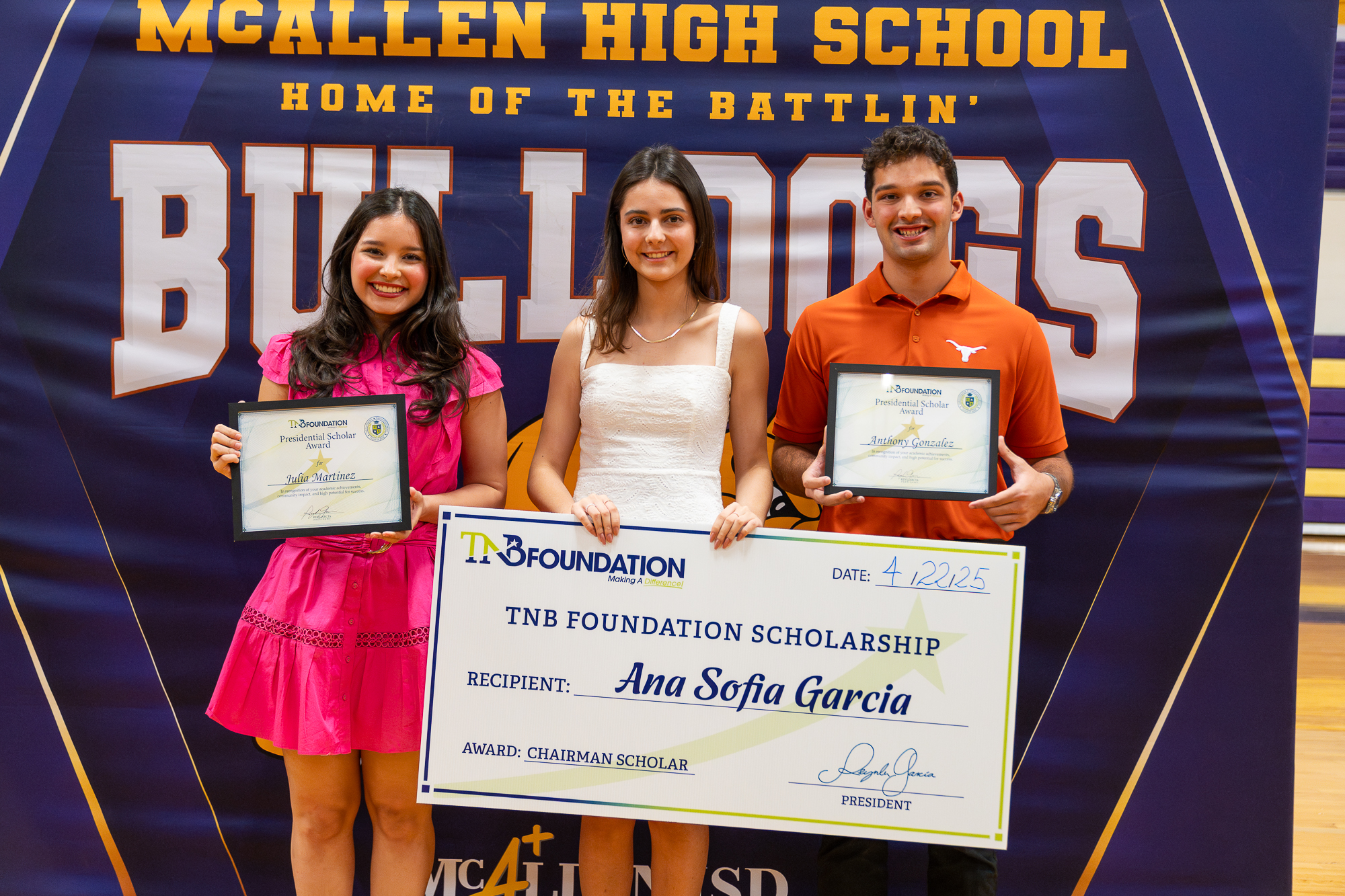 TNB Foundation awards scholarships to 3 McAllen High students