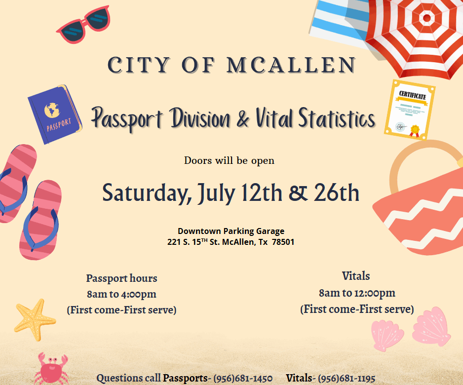 McAllen Vital Statistics Division to Host Saturday Hours in July