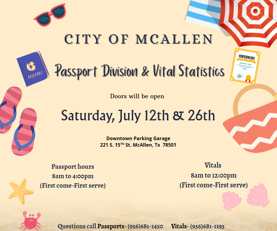 McAllen Vital Statistics Division to Host Saturday Hours in July