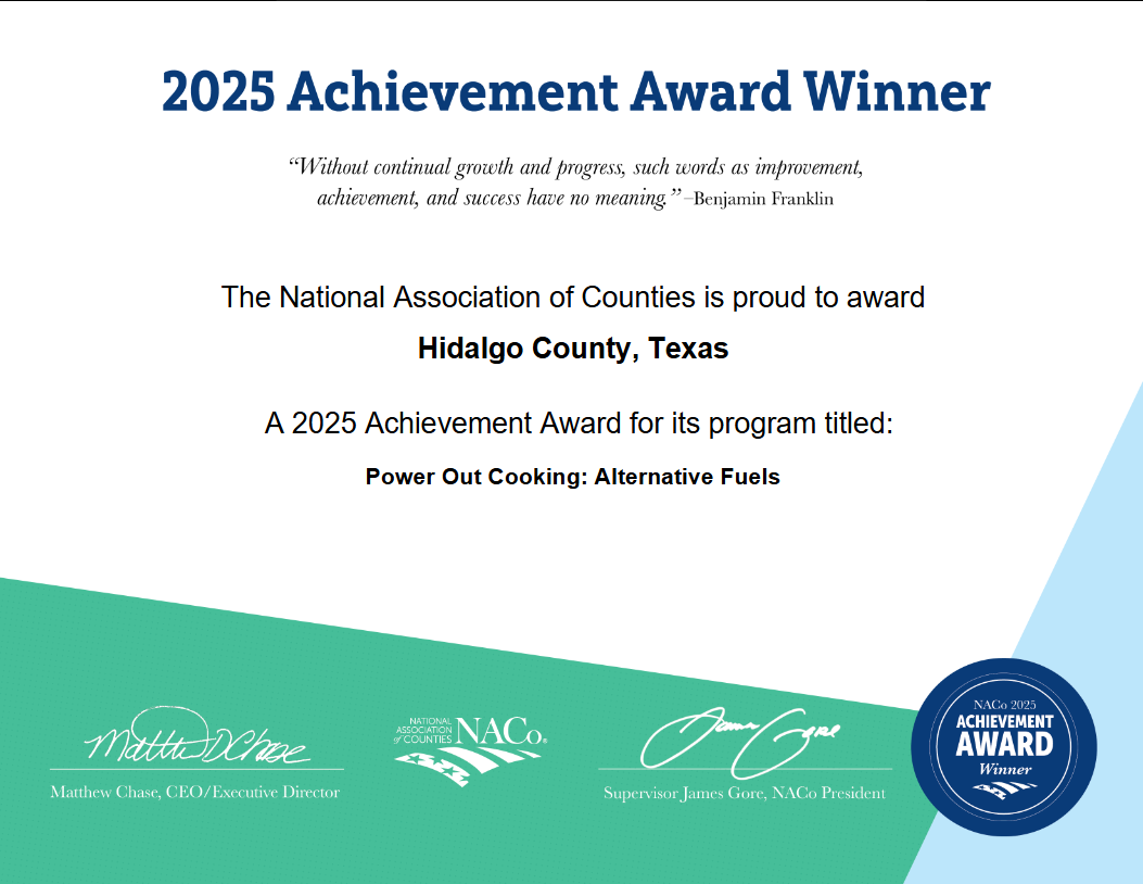 Hidalgo County “Power Out Cooking: Alternative Fuels” Earns National Achievement Award
