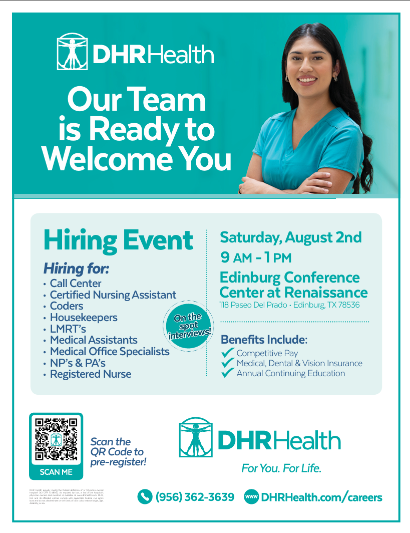 DHR Health Clinics to Host Hiring Event, August 2