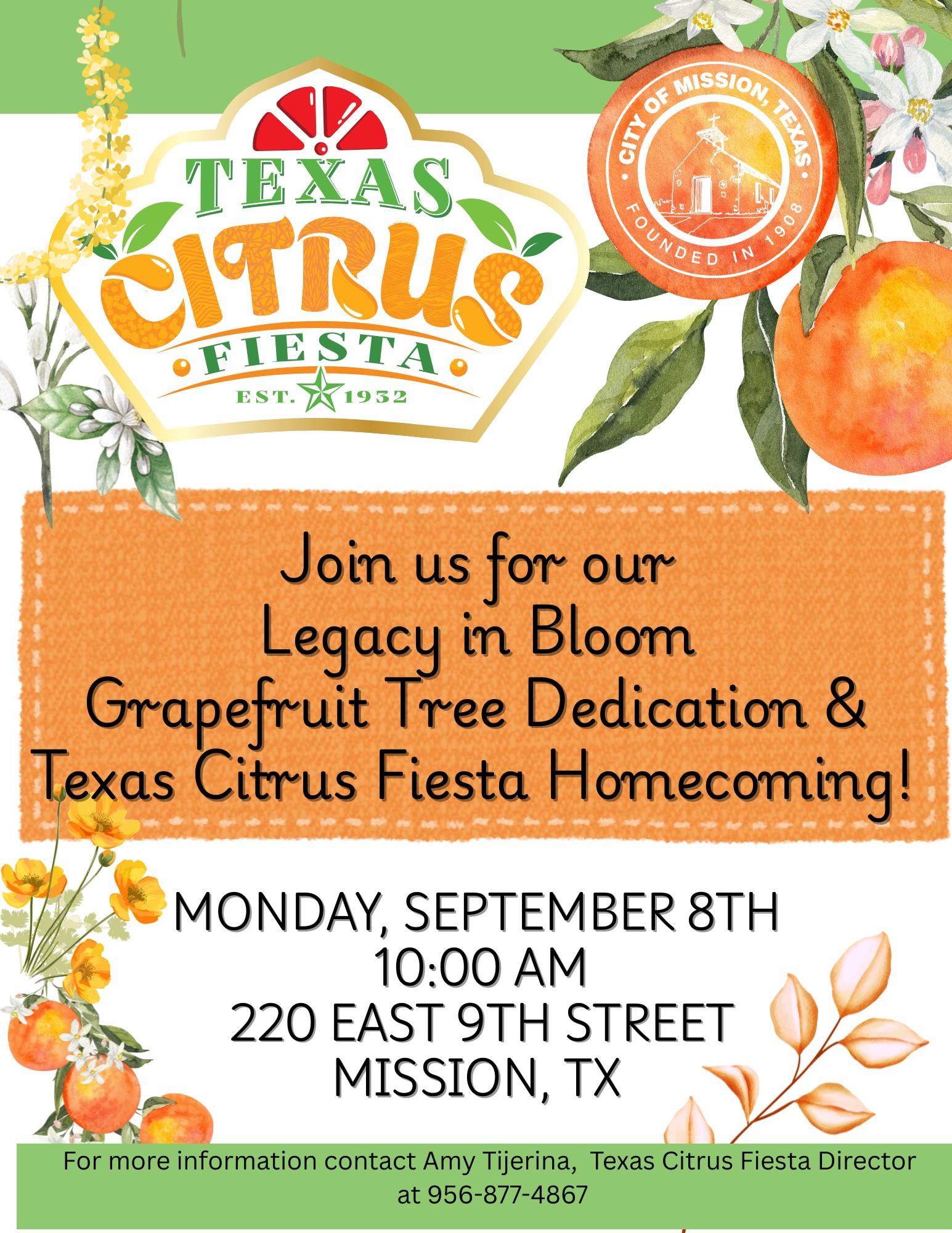 Legacy in Bloom: Grapefruit Tree Dedication & Texas Citrus Fiesta Building Reopening