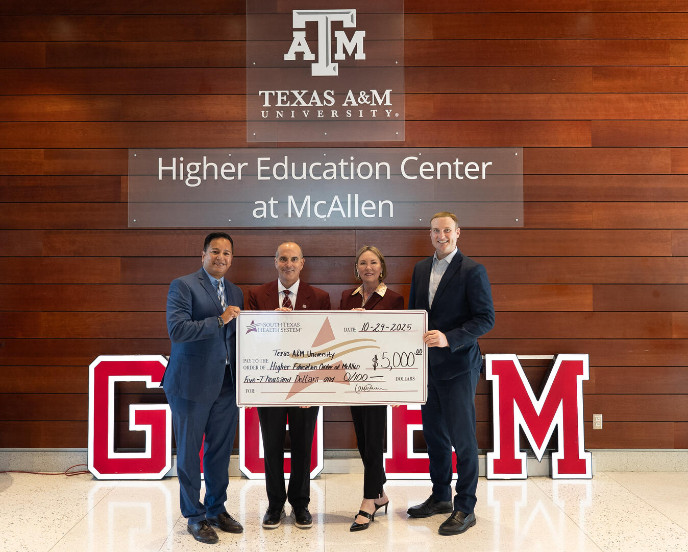 STHS Donates $5,000 To The Texas A&M University Higher Education Center At Mcallen To Educational Initiatives In Nursing & Allied Health