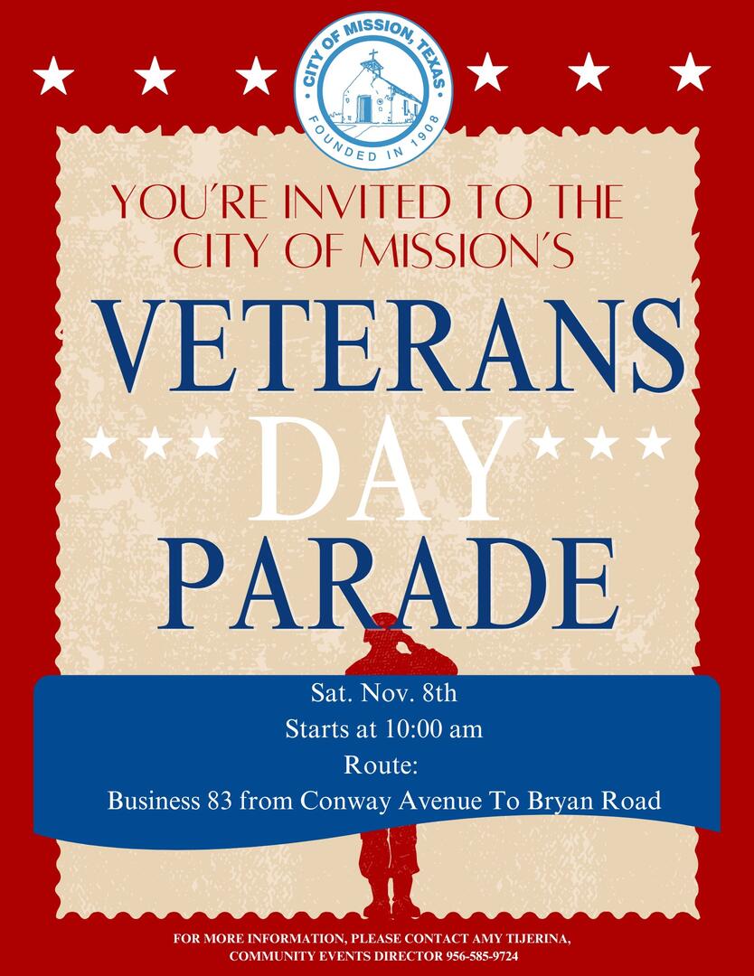 City of Mission to Honor Local Veterans with Parade and Barbecue Celebration